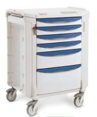 Intermetro Industries Storage Standard Cart and Drawers Flexline™ 42 Inch Cart Slate Blue 4 to 3 Inch, 1 to 6 Inch, 1 to 9 Inch Drawer