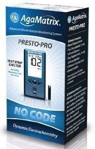 Agamatrix Blood Glucose Meter Wavesense® Presto® 12 Second Results Stores Results 7 , 14 and 30 Day Averaging No Coding Required