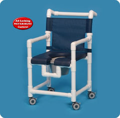 IPU Commode / Shower Chair ipu® Fixed Arm PVC Frame Mesh Back