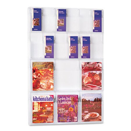 Safco® Reveal Clear Literature Displays, 18 Compartments, 30w x 2d x 45h, Clear