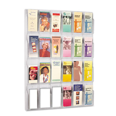 Safco® Reveal Clear Literature Displays, 24 Compartments, 30w x 2d x 41h, Clear