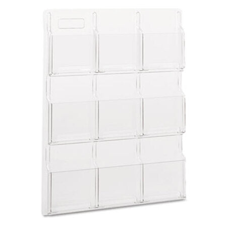 Safco® Reveal Clear Literature Displays, 9 Compartments, 30w x 2d x 36.75h, Clear