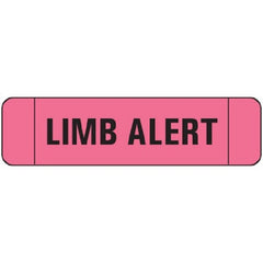 Precision Dynamics Pre-Printed Label Ident-Alert™ Advisory Label Pink Paper Limb Alert Black Alert Label 3/8 X 1-1/2 Inch - M-841061-4630 - Roll of 1