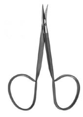 V. Mueller Iris Scissors Snowden-Pencer™ 4 Inch Length Surgical Grade Stainless Steel NonSterile Ribbon Style Finger Ring Handle Curved Sharp Tip / Sharp Tip - M-841935-3154 - Each