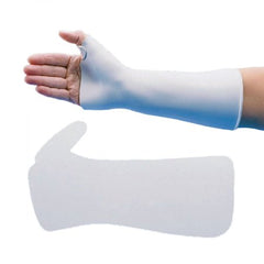 Patterson Medical Supply Wrist Splint with Thumb Spica Rolyan® Pre-Cut / Solid Polyflex II® Left or Right Hand White Medium