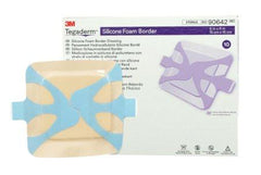 3M Silicone Foam Dressing 3M™ Tegaderm™ 6 X 6 Inch Square Silicone Adhesive with Border Sterile