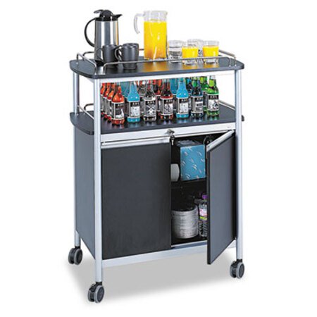 Safco® Mobile Beverage Cart, 33.5w x 21.75d x 43h, Black