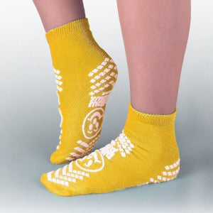Principle Business Enterprises Fall Management Slipper Socks Pillow Paws® Risk Alert® Terries™ 2X-Large Yellow Ankle High