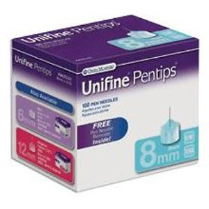 Owen Mumford Insulin Pen Needle Unifine® Pentips® 31 Gauge 5/16 Inch Length Without Safety