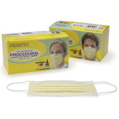 Market Lab Inc Procedure Mask Crosstex® Pleated Earloops One Size Fits Most Yellow NonSterile ASTM Level 2