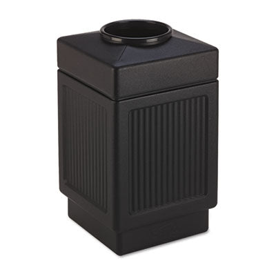 Safco® Canmeleon Top-Open Receptacle, Square, Polyethylene, 38 gal, Textured Black