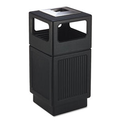 Safco® Canmeleon Ash/Trash Receptacle, Square, Polyethylene, 38 gal, Textured Black