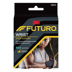 3M Wrist Support 3M™ Futuro™ Sport Wraparound Neoprene / Nylon / Polyester Left or Right Hand Black One Size Fits Most