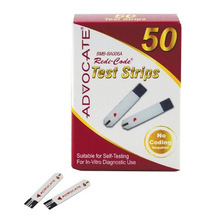 Pharma Supply Inc Blood Glucose Test Strips Advocate® 50 Strips per Box For Advocate Redi-Code+ Glucose Meters
