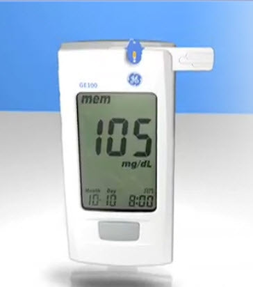 Bionime Blood Glucose Meter GE100 5 Second Results Stores Up To 500 Results , 7 , 14 , and 30 Day Averaging Auto Coding