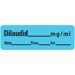 Precision Dynamics Drug Label PDC® Anesthesia Label Dilaudid_mg/mL Date_Time_Int_ Blue 1/2 X 1-1/2 Inch - M-847613-1814 - Roll of 1