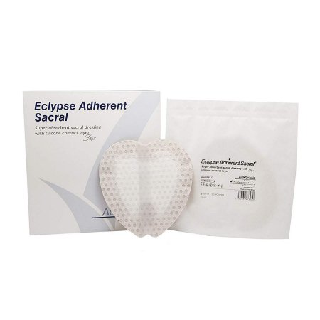 Mediusa Super Absorbent Dressing Eclypse® Adherent Sacral Silicone 8-1/2 X 9 Inch Sterile