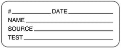 United Ad Label Pre-Printed / Write On Label UAL™ Communication Fill In White Paper # _______ DATE ______ / NAME _________ / SOURCE ________ / TEST ________ Syringe Label 7/8 X 2-1/4 Inch - M-849849-3647 - Roll of 420
