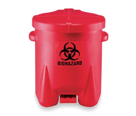 Grainger Medical Waste Receptacle Eagle™ 6 gal. Round Red Polyethylene Step On - M-849855-1641 - Each