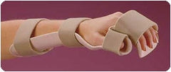 Patterson Medical Supply Resting Pan Mitt Hand / Wrist Splint with Strapping Rolyan® Preformed Thermoplastic Left Hand Beige Small