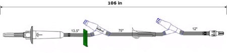 ICU Medical Primary Administration Set Bravo24® 60 Drops Drip Rate 106 Inch Tubing - M-850017-2865 - Case of 50