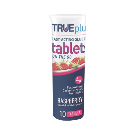 Nipro Diagnostics Glucose Supplement TRUEplus™ 10 per Bottle Chewable Tablet Raspberry Flavor