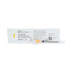 Syringe with Hypodermic Needle McKesson Prevent® M 1 mL 25 Gauge 5/8 Inch Detachable Needle Sliding Safety Needle - M-850816-1657 - Box of 50