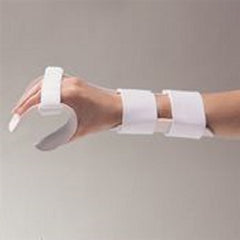 Patterson Medical Supply Functional Position Hand Splint with Strap Kit Rolyan® Deluxe Preformed Thermoplastic Right Hand White Small