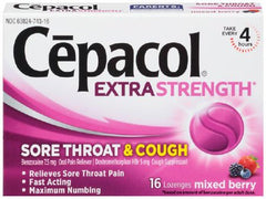 Reckitt Benckiser Sore Throat Relief Cepacol® Extra Strength 7.5 mg - 5 mg Strength Lozenge 16 per Box