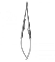 V. Mueller Needle Holder 5-1/2 Inch Length Curved Jaw 10 mm Flat Serrated Handle - M-851669-2118 - Each