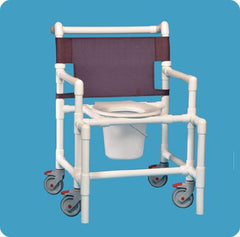 IPU Commode / Shower Chair ipu® Fixed Arm PVC Frame Mesh Back 28 Inch Seat Width