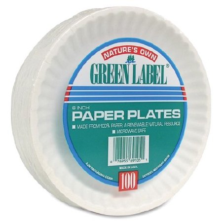 Lagasse Plate AJM Packaging Corporation White Single Use Paper 6 Inch Diameter