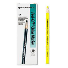 Sharpie® Peel-Off China Markers, Yellow, Dozen