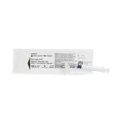 Syringe with Hypodermic Needle McKesson Prevent® M 3 mL 22 Gauge 1-1/2 Inch Detachable Needle Sliding Safety Needle - M-852141-2497 - Box of 50