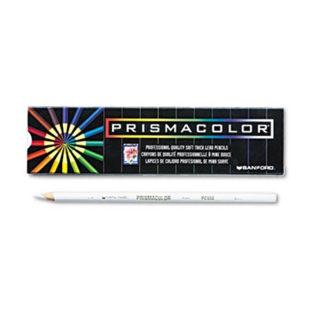 Prismacolor® Premier Colored Pencil, 3 mm, 2B (#1), White Lead, White Barrel, Dozen