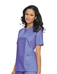 Landau Uniforms Scrub Shirt Large Ceil Blue 3 Pockets Short Set-In Sleeve Female