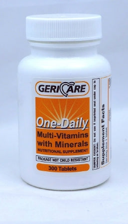 Multivitamin Supplement Geri-Care Vitamin A / Ascorbic Acid 5000 IU - 50 mg Strength Tablet 300 per Bottle