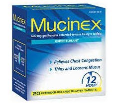 Reckitt Benckiser Cold and Cough Relief Mucinex® 600 mg Strength Tablet 20 per Box