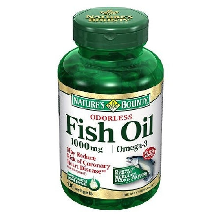 US Nutrition Omega 3 Supplement Nature's Bounty® Fish Oil 1000 mg Strength Softgel 100 per Bottle