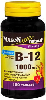 Mason Vitamins Vitamin Supplement Mason Natural® Vitamin B12 1000 mcg Strength Tablet 100 per Bottle
