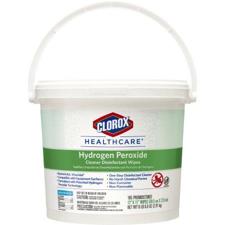 The Clorox Company Clorox Healthcare® Surface Disinfectant Cleaner Premoistened Germicidal Wipe 185 Count Pail Disposable Unscented NonSterile - M-853531-4386 - Case of 2