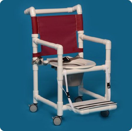 IPU Commode / Shower Chair ipu® Fixed Arm PVC Frame Mesh Back 21 Inch Seat Width