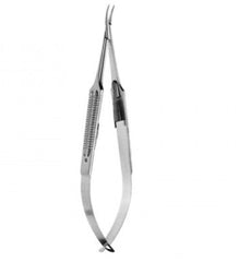 V. Mueller Eye Needle Holder 5-1/2 Inch Length Curved, Smooth Jaw, 9mm Long Shanks and Wide - M-853911-2550 - Each
