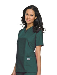 Landau Uniforms Scrub Shirt X-Large Hunter Green 3 Pockets Short Set-In Sleeve Female