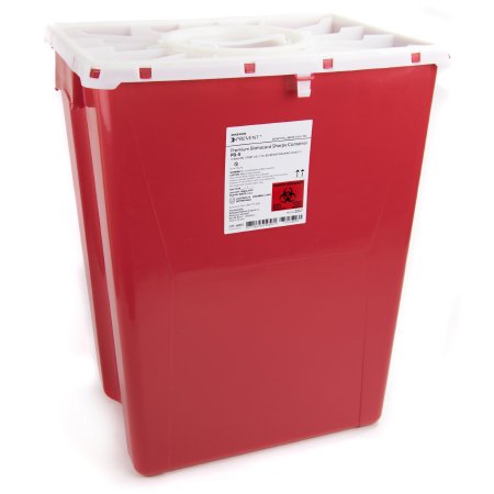 Sharps Container McKesson Prevent® 20-4/5 H X 17-3/10 W X 13 L Inch 12 Gallon Red Base / White Lid Vertical Entry Rotating Lid - M-854429-1143 - Case of 8