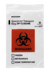 Specimen Transport Bag McKesson 6 X 9 Inch Polyethylene Zip Closure Biohazard Symbol / Storage Instructions NonSterile