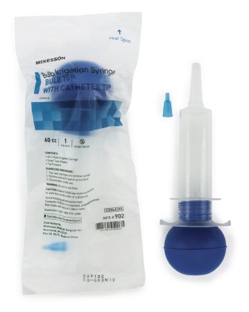 Irrigation Bulb Syringe McKesson 60 mL Disposable Sterile Tear Open Pack Plastic - M-854728-1322 - Case of 50