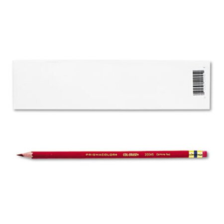 Prismacolor® Col-Erase Pencil with Eraser, 0.7 mm, 2B (#1), Carmine Red Lead, Carmine Red Barrel, Dozen