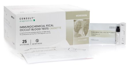 Rapid Test Kit McKesson Consult™ Colorectal Cancer Screening Fecal Occult Blood Test (iFOB or FIT) Stool Sample 25 Tests