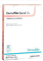 DermaRite Industries Hydrocolloid Dressing DermaFilm® 6 X 7 Inch Sacral Sterile